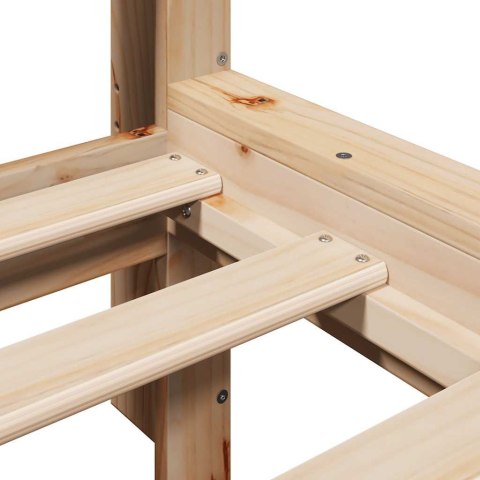 Łóżko z regałem, bez materaca, 150x200 cm, lite drewno sosnowe