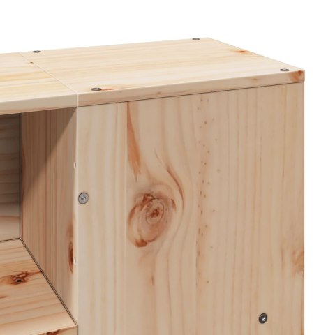 Łóżko z regałem, bez materaca, 160x200 cm, lite drewno sosnowe