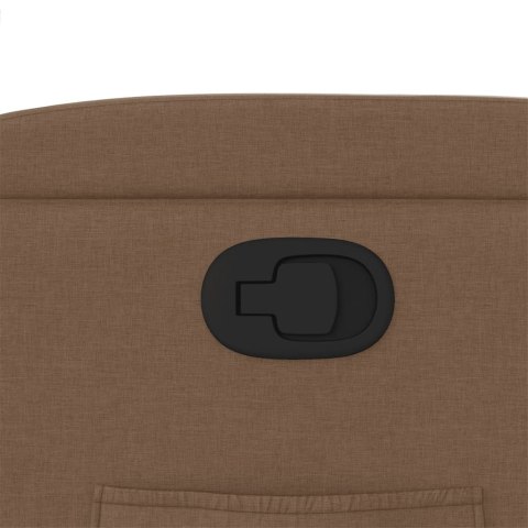 Podnoszony fotel rozkładany, brązowy, obity tkaniną