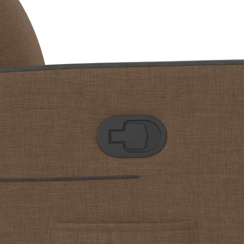 Podnoszony fotel rozkładany, brązowy, obity tkaniną