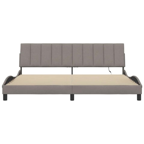 Rama łóżka bez materaca, Hanko, taupe, 200x200 cm, obita tkaniną