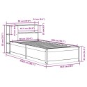 Rama łóżka bez materaca, biała, 90x200 cm, lite drewno sosnowe