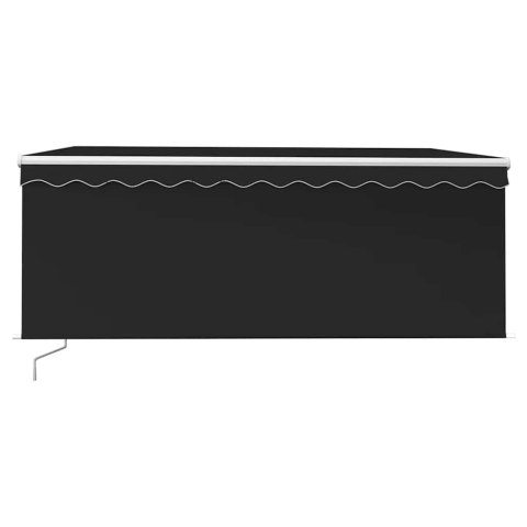 Ręcznie zwijana markiza z zasłoną i LED, 3,5x2,5 m, antracytowa