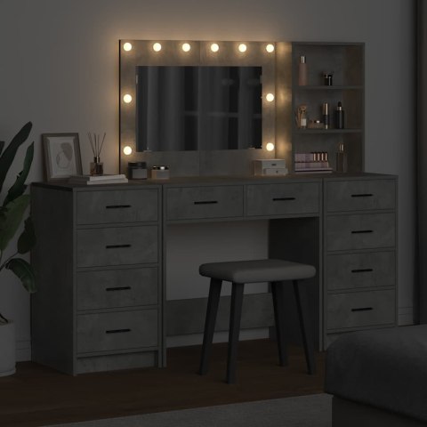 Toaletka z półką 3 pcs Betonowy szary Materiał drewnopochodny