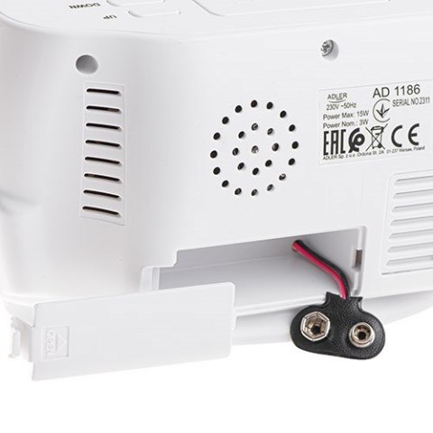 Budzik ADLER AD 1186 white