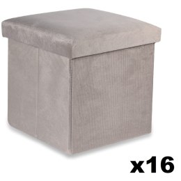 Pufa składana M - 30x30x30cm aksamit beż x 16