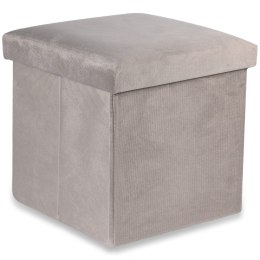Pufa składana M - 30x30x30cm aksamit beż