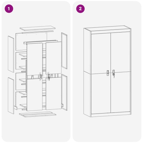 Szafka do przechowywania 2 pcs Różowy 90 x 40 x 180 cm Stal