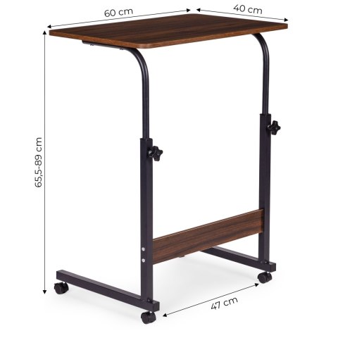 Mobilny stolik pod laptopa biurko dostawiane do fotela kanapy ciemny orzech ModernHome