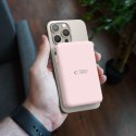 Powerbank 10000 mAh USB-A USB-C z kablami USB-C iPhone Lightning MagSafe - różowy