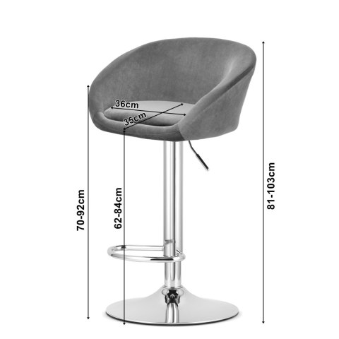 Hoker EAST - aksamit szary / baza chrom