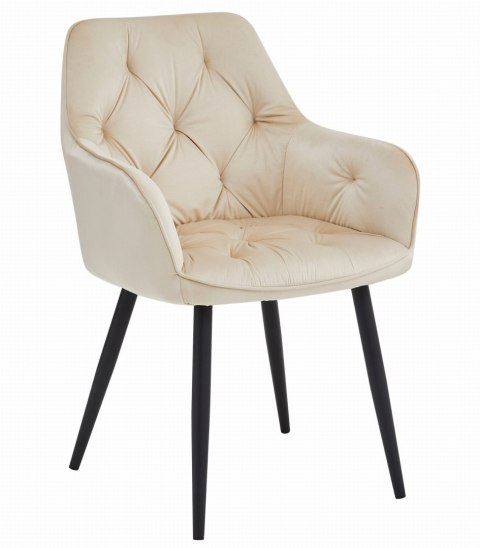 Krzesło JORK - beż aksamit / nogi czarne x 1