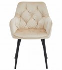 Krzesło JORK - beż aksamit / nogi czarne x 1