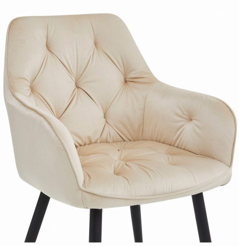 Krzesło JORK - beż aksamit / nogi czarne x 1