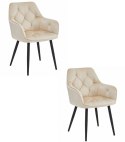 Krzesło JORK - beż aksamit / nogi czarne x 2