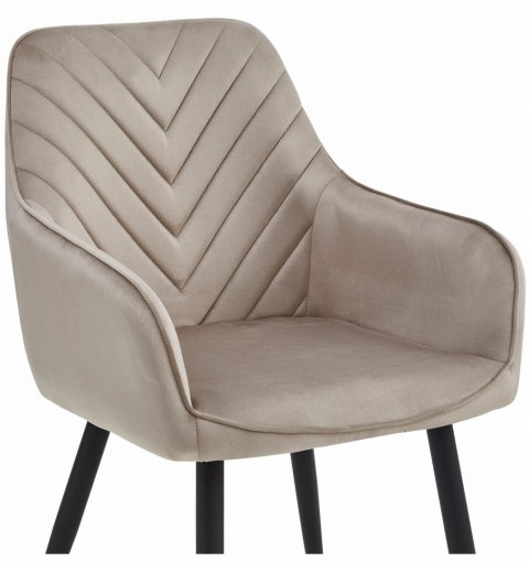 Krzesło NANA - ciemny beż aksamit / nogi czarne x 1