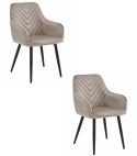 Krzesło NANA - ciemny beż aksamit / nogi czarne x 2