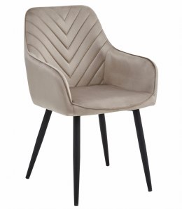 Krzesło NANA - ciemny beż aksamit / nogi czarne x 2