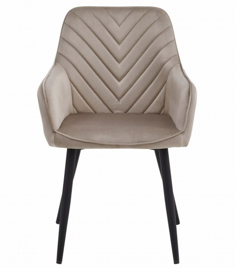 Krzesło NANA - ciemny beż aksamit / nogi czarne x 2