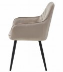 Krzesło NANA - ciemny beż aksamit / nogi czarne x 2