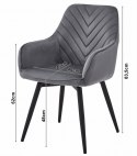 Krzesło NANA360 - ciemny szary aksamit / nogi czarne x 1