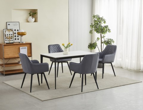 Krzesło NANA360 - ciemny szary aksamit / nogi czarne x 1