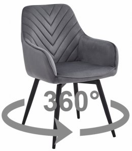 Krzesło NANA360 - ciemny szary aksamit / nogi czarne x 2