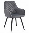 Krzesło NANA360 - ciemny szary aksamit / nogi czarne x 2