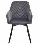 Krzesło NANA360 - ciemny szary aksamit / nogi czarne x 2