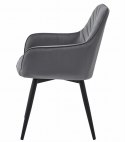 Krzesło NANA360 - ciemny szary aksamit / nogi czarne x 2