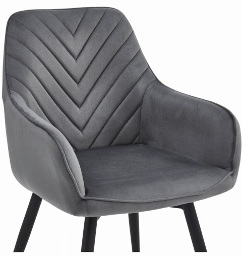 Krzesło NANA360 - ciemny szary aksamit / nogi czarne x 2
