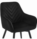 Krzesło NANA360 - czarny aksamit / nogi czarne x 1