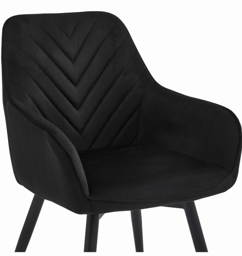 Krzesło NANA360 - czarny aksamit / nogi czarne x 1