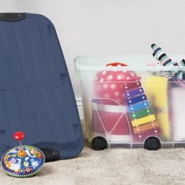 Plastikowy pojemnik z kółkami i pokrywą