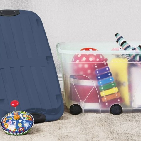 Plastikowy pojemnik z kółkami i pokrywą