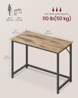 Biurko komputerowe 100x50 cm dąb jasny/czarny stalowy stelaż