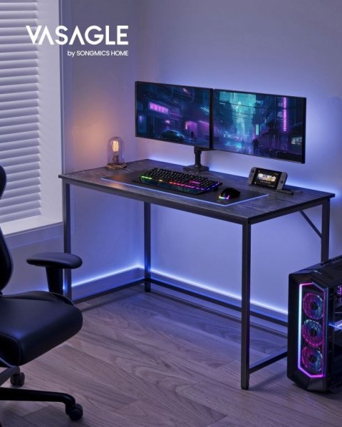 Czarne biurko do biura 120x60 cm stalowy stelaż industrialny