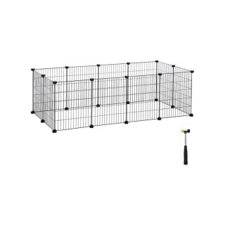 Klatka modułowa dla gryzoni SONGMICS 143x73x46 cm, czarna