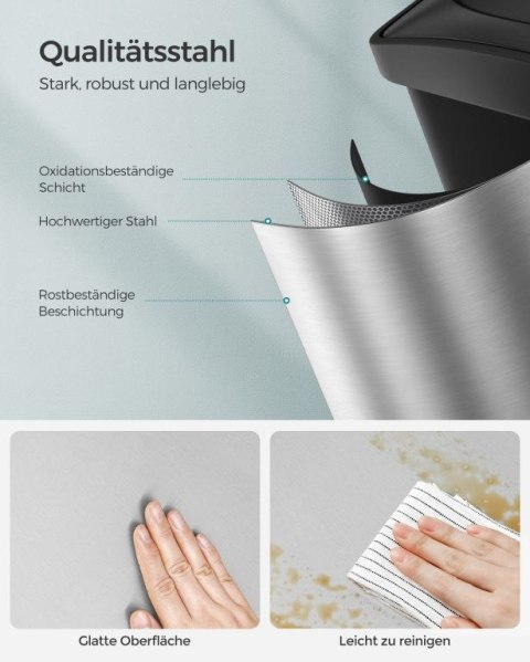 Kosz na śmieci do segregacji 3x15l stal nierdzewna pedałowy