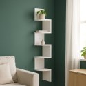 Nowoczesna biała półka narożna 5 półek do salonu i pokoju