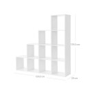 Nowoczesny biały regał schodkowy 129,5x129,5x29 cm