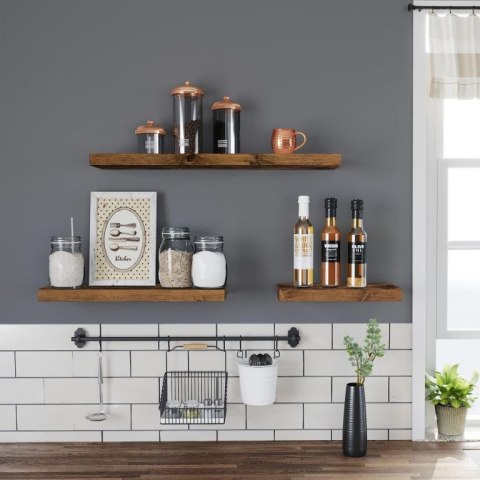 Półka ścienna VASAGLE rustykalna brązowa 60x20 cm MDF 15 kg