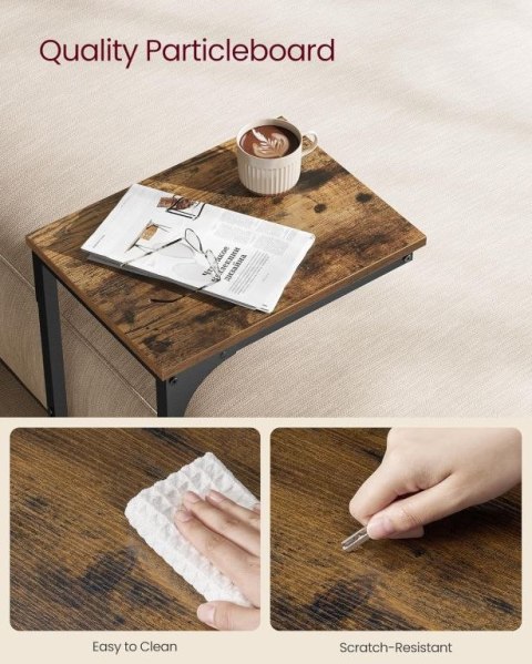 Stolik C do kanapy rustykalny brąz/czarny 40x30x62 cm