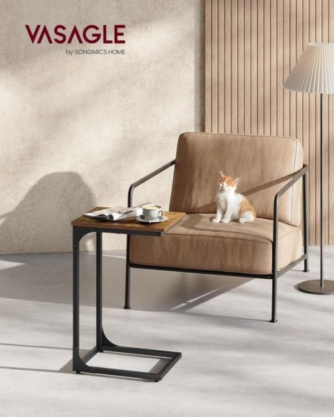 Stolik C do kanapy rustykalny brąz/czarny 40x30x62 cm