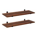 Zestaw półek ściennych retro MDF/żelazo 60x20 cm, 2 sztuki