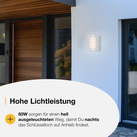 Kinkiet Ścienny Brilliant Biały Metal Plastikowy 15 W 60 W E27