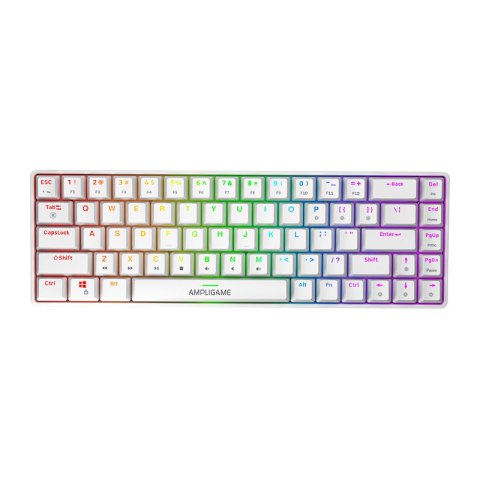 Klawiatura mechniczna Fifine GK1W, 65% RGB (biała)