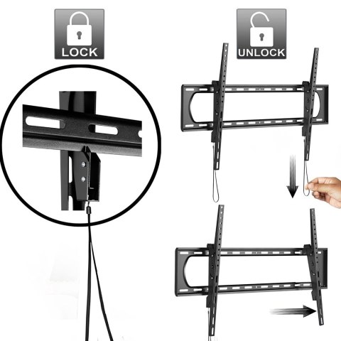MACLEAN UCHWYT DO TV MAX VESA 600X400, 32-80", 45KG, REG. ODCHYLENIA +0°~-10° MC-413