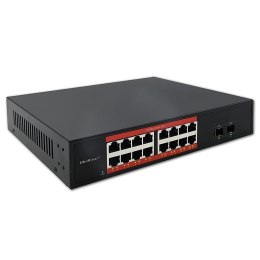 Switch niezarządzalny Qoltec przełącznik sieciowy Gigabit Ethernet | 16x RJ45 | 2x SFP | 1000 Mb/s