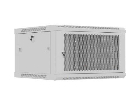 Szafa instalacyjna Rack 19" Lanberg 6U 600x600 wisząca szara drzwi perforowane (flat pack)
